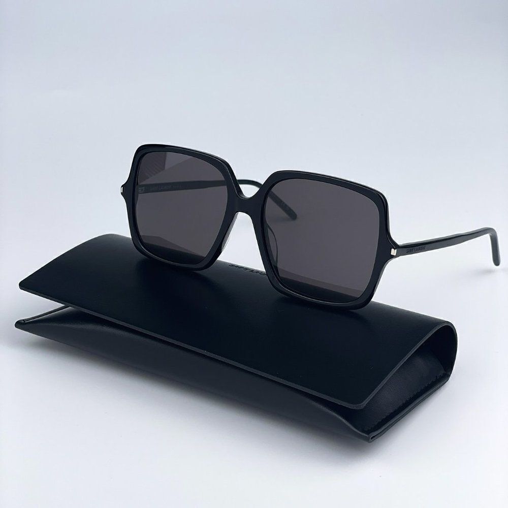 NEW Saint Laurent SL591 001 Black Square Oversized Women Sunglasses
